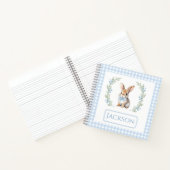 かわいいブルーバニー誕生日男の赤ちゃんギフトノート ノートブック (内部)