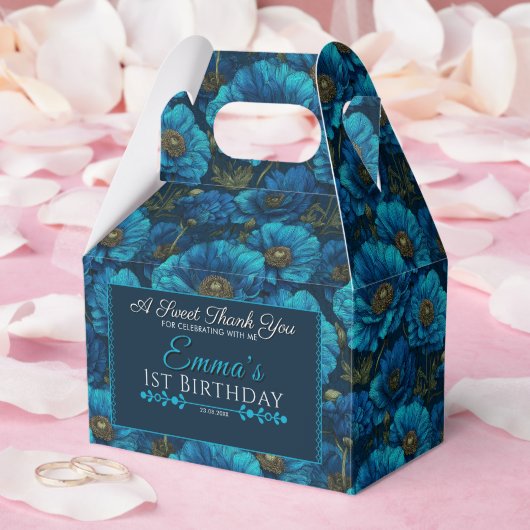 かわいいブルーバラありがとう フェイバーボックス (ウェディング)