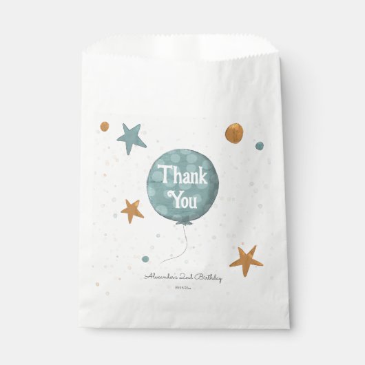 かわいいブルーバルーン2回目の誕生日 フェイバーバッグ (正面)