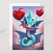 かわいいブルーバレンタインドラゴン シーズンカード (正面/裏面)