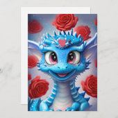 かわいいブルーバレンタインラブドラゴン シーズンカード (正面/裏面)