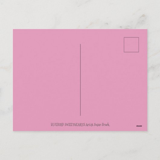 かわいいブルーバードの恋人、ラブバードのバレンタイン シーズンポストカード (裏面)