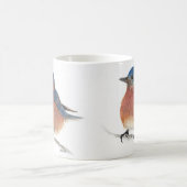 かわいいブルーバードウォーターカラー色鉛筆画 コーヒーマグカップ (中央)