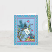 かわいいブルーバードスイーチャーズラブバードバレンタイン カード (正面)