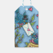 かわいいブルーバードスイーチャーズラブバードバレンタイン ギフトタグ (正面)