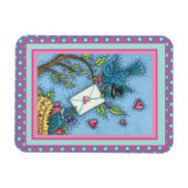 かわいいブルーバードスイーチャーズラブバードバレンタイン マグネット (横)