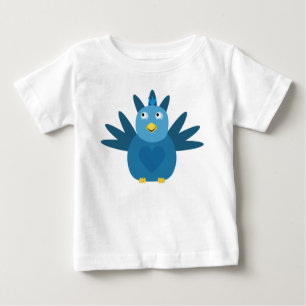 かわいいブルーバードベビーシャツ ベビーTシャツ