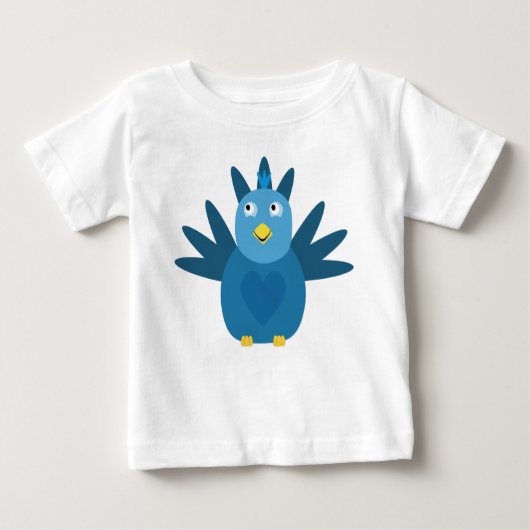 かわいいブルーバードベビーシャツ ベビーTシャツ (正面)