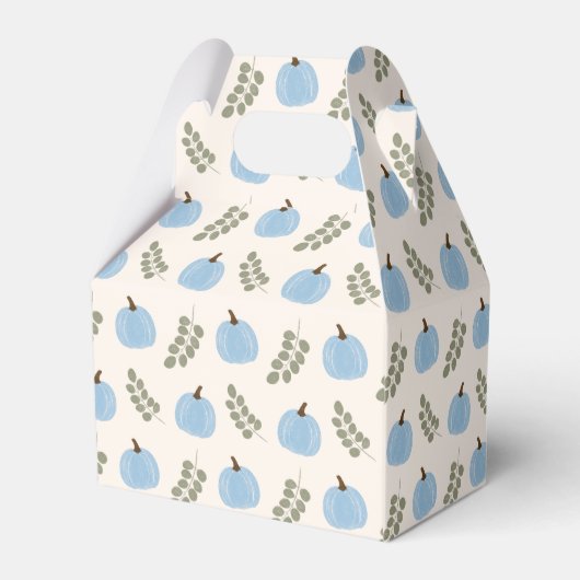 かわいいブルーパンプキンユーカリ赤ちゃんシャワーありがとう フェイバーボックス (裏面サイド)