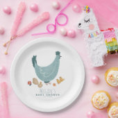 かわいいブルーファームチキンボーイズベビーシャワー ペーパープレート (パーティー)