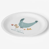 かわいいブルーファームチキンボーイズベビーシャワー ペーパープレート (アングル)