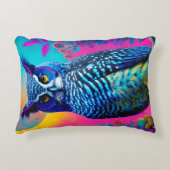 かわいいブルーフクロウ アクセントクッション (正面)