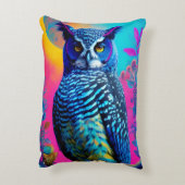 かわいいブルーフクロウ アクセントクッション (裏面(縦))
