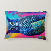 かわいいブルーフクロウ アクセントクッション (裏面)