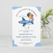 かわいいブルーフライトボーイズ5誕生日 招待状 (スタンド正面)