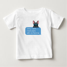 かわいいブルーフレンチブルドッグ ベビーTシャツ