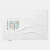 かわいいブルーフローラケーキミキサーベーカリーシェフ キッチンタオル (横)