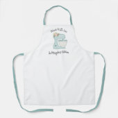 かわいいブルーフローラベーカリーケーキミキサーエプロン エプロン (正面)