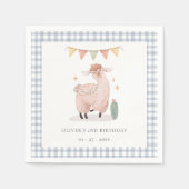 かわいいブループラディサボホラマエージュエージ誕生日 スタンダードカクテルナプキン (正面)