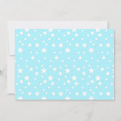 かわいいブルーベビークマとスターベイビーシャワー 招待状 (裏面)