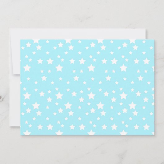 かわいいブルーベビークマとスターベイビーシャワー 招待状 (裏面)