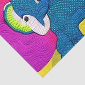 かわいいブルーベビーゾウ – キルト状デザイン 薄葉紙 (詳細)