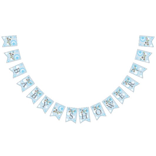 かわいいブルーベビーフクロスベビーシャワー バンティングフラッグ (全)