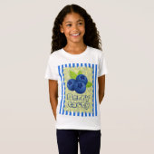 かわいいブルーベリーのダジャレイラスト Tシャツ (正面フル)