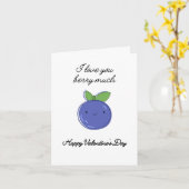 かわいいブルーベリーのバレンタインデーのカード カード (黄色い花)