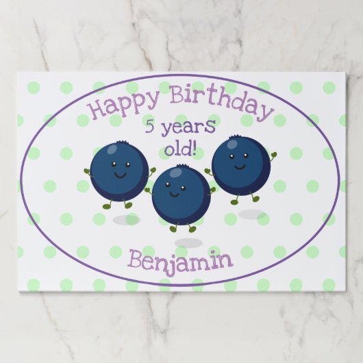 かわいいブルーベリーの友人の漫画のイラストレーション ペーパーパッド (正面)