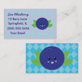 かわいいブルーベリーの名刺 名刺 (正面/裏面)