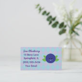 かわいいブルーベリーの名刺 名刺 (スタンド正面)