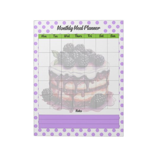 かわいいブルーベリーの月食計画 ノートパッド (回転)