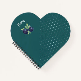 かわいいブルーベリーの水彩手色彩の鮮やか形 ノートブック