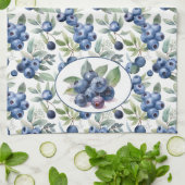 かわいいブルーベリーの水彩画 キッチンタオル (折り畳み)
