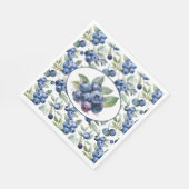 かわいいブルーベリーの水色 スタンダードランチョンナプキン (角)