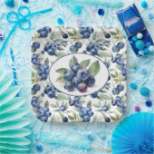 かわいいブルーベリーの水色 ペーパープレート (パーティー)