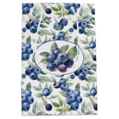 かわいいブルーベリーの水色 ミディアムペーパーバッグ (正面)