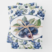 かわいいブルーベリーの水色 ラッピングペーパーシート (インサイチュ)