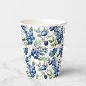 かわいいブルーベリーの水色 紙コップ (裏面)