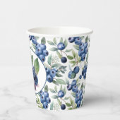 かわいいブルーベリーの水色 紙コップ (左)