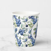 かわいいブルーベリーの水色 紙コップ (右)