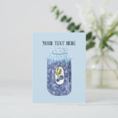 かわいいブルーベリージャムゼリー追加文字 ポストカード (スタンド正面)