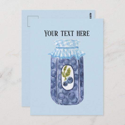 かわいいブルーベリージャムゼリー追加文字 ポストカード (正面/裏面)