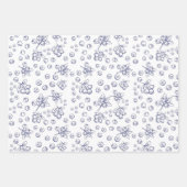 かわいいブルーベリーパターンパーティー ラッピングペーパーシート (正面2)