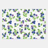 かわいいブルーベリーパターンパーティー ラッピングペーパーシート (正面)