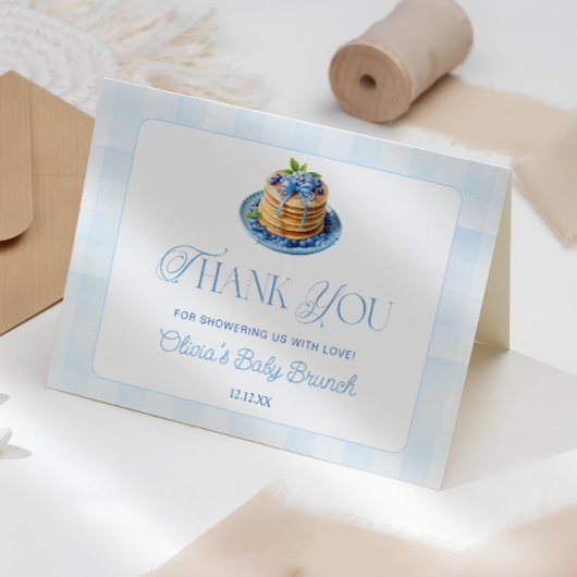 かわいいブルーベリーベビーブランチ赤ちゃんシャワーありがとう サンキューカード