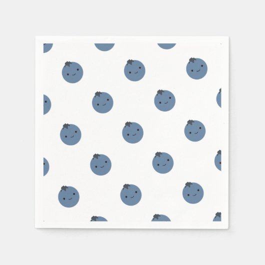 かわいいブルーベリー スタンダードカクテルナプキン (正面)