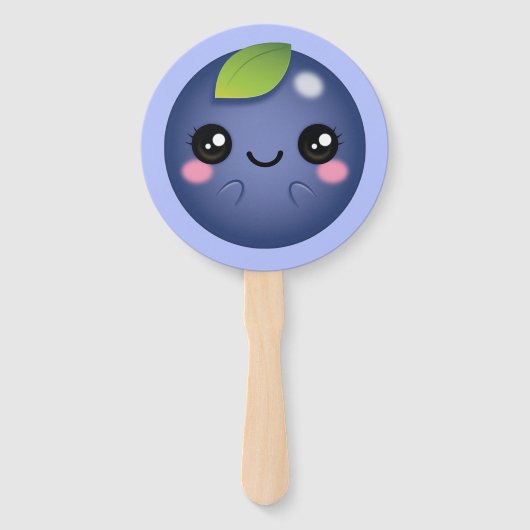 かわいいブルーベリー ハンドファン (正面)