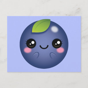 かわいいブルーベリー ポストカード